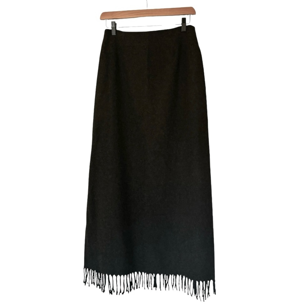 VINTAGE Pariscope Grey Maxi Tassel bottom Skirt - 8